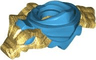 Minifigure Armor Shoulder Pads and Scarf with Molded Pearl Gold Dragon Head, Tail and Scabbard for 2 Katanas Pattern