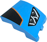 Wedge 3 x 2 Left No Studs with Lamborghini Huracán Car Headlight, Dark Silver with White Highlights, Black Hood Panel with Orange Outline Pattern