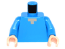 Torso Pixelated Light Nougat Neck Pattern (Minecraft Steve) / Dark Azure Arms / Light Nougat Hands