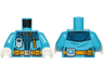 Torso Jacket with Monitor Device, Bright Light Orange Belt and Zipper Pocket Pattern / Dark Azure Arms / White Hands