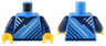 Torso T-Shirt with White Sword and Angled Dark Blue Lines Pattern / Dark Blue Arms / Yellow Hands