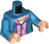 Torso Female Jacket over Bright Pink Hoodie, White T-Shirt and Light Nougat Neck Pattern / Dark Azure Arms / Light Nougat Hands