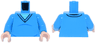Torso V-Neck Sweater with Black Trim and Blue Creases over Medium Azure Shirt Pattern / Dark Azure Arms / Light Nougat Hands