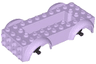 Vehicle, Base 5 x 10 x 2 1/2 with Mudguards and 2 x 6 Recessed Center with 3 Holes with Black Wheels Holders Attached