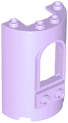 Cylinder Half 2 x 4 x 5 with 1 x 2 Cutout, Window and 2 Studs