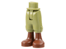 Mini Doll Hips and Trousers Cropped with Molded Reddish Brown Legs and Feet Pattern - Thin Hinge