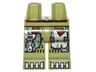 Hips and Legs with Sand Green and Silver Mechanical Panels and Boots and Dark Red Sash Pattern