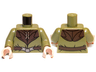 Torso LotR Elven Coat with Silver Clasp and Dark Brown Belt and Collar Pattern / Olive Green Arms / Light Nougat Hands