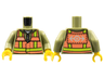 Torso Train, Safety Vest with Train Logo Pattern on Both Sides / Olive Green Arms / Yellow Hands