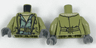 Torso Jacket over Sand Green Vest with Belt Pattern (Steve Trevor) / Olive Green Arms / Dark Bluish Gray Hands