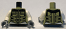 Torso Female Outline, Black Suit with Olive Green Belts and Gold Zipper Pattern / White Arms / Dark Bluish Gray Hands