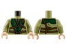 Torso Jacket, Dark Green Lapels with Silver Filigree and Clasps, Reddish Brown Belts Pattern / Olive Green Arms / Light Nougat Hands