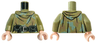 Torso Female Hooded Shirt Camouflage with Sand Green and Dark Tan Spots, Black Belt with Holster and Pouch Pattern / Olive Green Arms / Light Nougat Hands