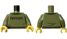 Torso Sweater with Black Ferrari Logo and Creases Pattern / Olive Green Arms / Yellow Hands