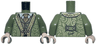 Torso Jacket with Gold and Copper Trim and Filigree over Dark Tan Vest and White Shirt, Medium Nougat Tie Pattern / Olive Green Arms / Light Nougat Hands