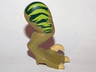 Dinosaur Leg Large (Rear) Raptor Right with Pin with Tan Claws and Lime Stripes over Dark Green Pattern