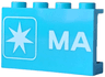 Panel 1 x 4 x 2 with Side Supports - Hollow Studs with White Maersk Logo Left Half / White Star and 'MA'  Pattern