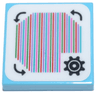 Tile 2 x 2 with Super Mario Scanner Code Customization Time Block, Gear and Curved Arrows, Square Corner Pattern (Sticker) - Sets 71380 / 71434