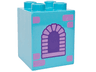 Duplo, Brick 2 x 2 x 2 with Dark Purple and Medium Lavender Arched Window and Bricks Pattern