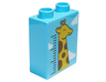 Duplo, Brick 1 x 2 x 2 with Giraffe Height Chart and Clouds Pattern