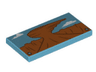 Tile 2 x 4 with Mountains and Clouds Pattern
