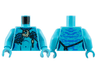 Torso Na'vi with Blue Markings, Metallic Light Blue and Tan Mantle, and Silver Spots Pattern / Medium Azure Arms / Medium Azure Hands
