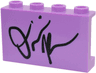 Panel 1 x 4 x 2 with Side Supports - Hollow Studs with Black 'Olivia Rodrigo' Signature Pattern