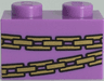 Brick 1 x 2 with Gold Chains Pattern (BrickHeadz Belle Bottom Abdomen)