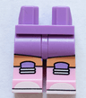 Hips and Legs with Molded Bright Pink Lower Legs / Boots and Printed Nougat Knee Straps, Yellow Side Straps, White Soles and Circles Pattern