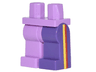 Hips and 1 Dark Purple Left Leg, 1 Medium Lavender Right Leg with Yellow and Red Vertical Stripes on Sides Pattern