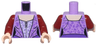 Torso Female Dress with Lavender Corset Top and Dark Purple Plant Stems, Light Nougat Neck Pattern / Dark Red Arms / Light Nougat Hands