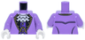 Torso Suit Jacket Open with Black Lapels and Gold Trim, Dark Purple Vest with Buttons and Chain, White Shirt with Jabot Frills Pattern / Medium Lavender Arms / White Hands