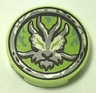 Tile, Round 2 x 2 with Bottom Stud Holder with Airjitzu Ghost Symbol Pattern