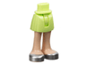 Mini Doll Hips and Skirt with Molded Light Nougat Legs and Printed Silver Open Top Shoes Pattern - Thin Hinge