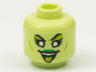 Minifigure, Head Alien Female Banshee with Green Lips, White Eyes, and Lime Tongue and Eye Shadow Pattern