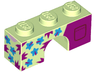 Arch 1 x 3 with Dark Azure Flowers, Magenta Spikes and Back Pockets Pattern