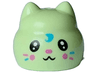 Brick, Round with Indented Top and Cat Ears with Black and White Eyes, Dark Pink Nose and Cheeks, Medium Azure Hair Curl and Whiskers Pattern (Gabby's Dollhouse Baby Cupcake Head)