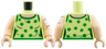 Torso Female Tank Top, Light Nougat Neck, Green Hems and Shamrocks Pattern / Light Nougat Arm Left with White Bandage Pattern / Light Nougat Arm Right / Light Nougat Hands