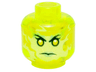 Minifigure, Head Alien Female Ghost with Yellowish Green Face and Sand Green Lips Pattern