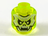 Minifigure, Head Alien Ghost with White and Yellowish Green Skull Face and Fangs Pattern