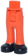 Mini Doll Hips and Trousers with Back Pockets with Molded Black Shoes Pattern - Thick Hinge