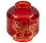 Minifigure, Head without Face with Gold Tiger Pattern on Both Sides