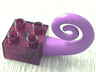 Duplo, Brick 2 x 2 with Molded Rubber Tail Curled