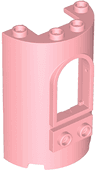 Cylinder Half 2 x 4 x 5 with 1 x 2 Cutout, Window and 2 Studs