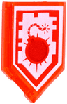 Tile, Modified 2 x 3 Pentagonal with Nexo Power Shield Pattern - Bomb Blast
