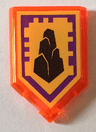 Tile, Modified 2 x 3 Pentagonal with Nexo Power Shield Pattern - Wall Block