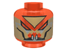 Minifigure, Head Alien with Gold Paint, Slanted Eyes and White Teeth Pattern