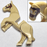Horse, Movable Legs with Black Eyes, Reddish Brown Bridle, White Pupils and Small Blaze Pattern