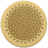 Tile, Round 2 x 2 with Bottom Stud Holder with Dark Tan Bamboo Stem Cross Section Pattern