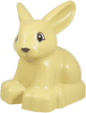 Duplo Bunny / Rabbit Head Turned Left with Eyes Top Semicircular and Dark Brown Nose Pattern